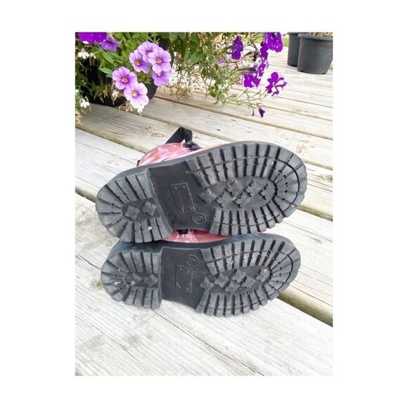 George Pink Black Moto Boots Metallic Sparkle Hologram Sz 6 Youth - Picture 8 of 8